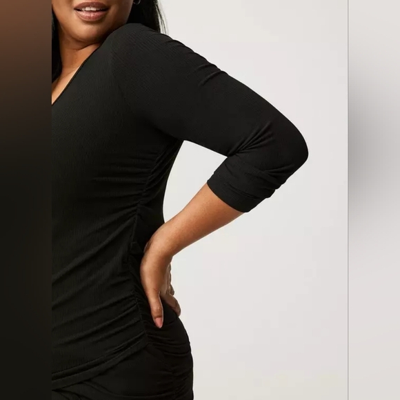 Torrid Rib Knit Surplice Top 3x Black Nwt - Picture 3 of 10